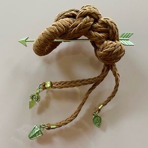 Woven hair clip with charms